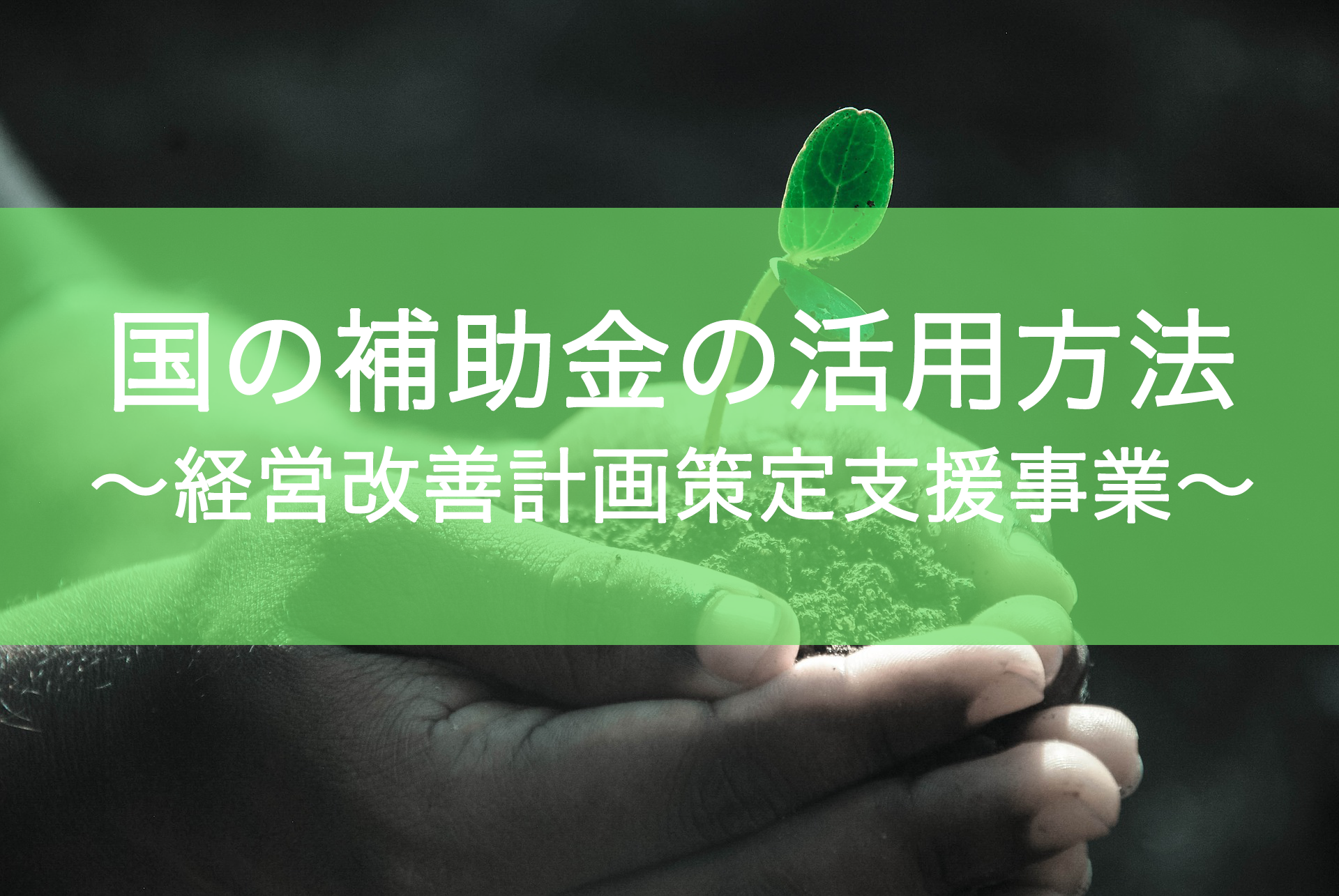 国の補助金活用〜経営改善計画策定支援事業〜